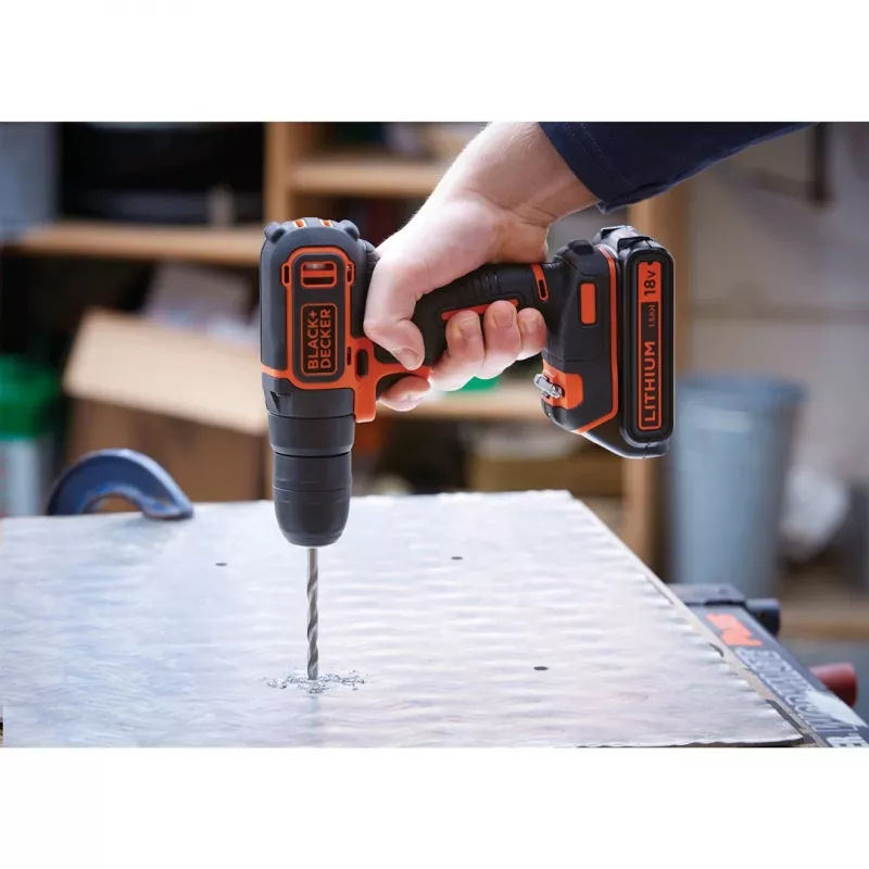 Gręžtuvas Black & Decker BDCHD18KB-QW bešepetėlis, juodas, oranžinis