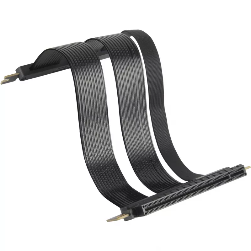 SilverStone SST-RC05-220 PCIe 4.0 x16 „riser“ kabelis, 22 cm, juodos spalvos