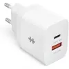 HYPER HJ205EU 20W USB-C greitasis įkroviklis išmaniesiems telefonams ir planšetėms, baltas