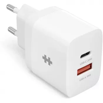 HYPER HJ205EU 20W USB-C greitasis įkroviklis išmaniesiems telefonams ir planšetėms, baltas