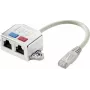 Renkforce RJ7 tinklo T adapteris CAT 6 [2x RJ45 lizdas - 1x RJ45 kištukas] 15.00 cm Metal (RF-4538138)