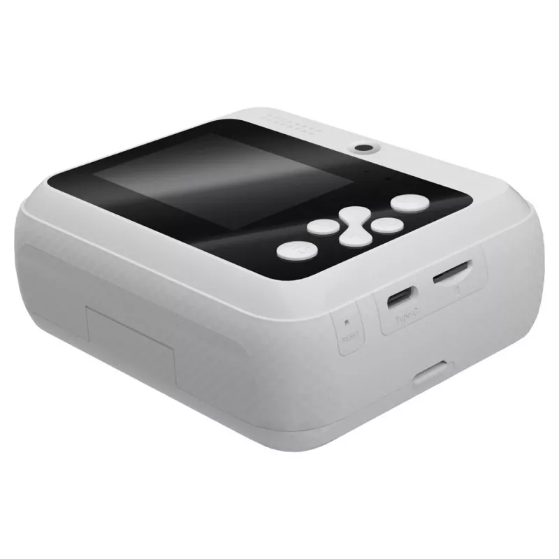 Momentinė spausdinimo kamera SAVIO AN-01 vaikams, balta, 2,4 colio LCD, MicroSDHC iki 32 GB, USB-C, 1200 mAh baterija