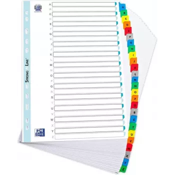 ELBA Mylar kortelių rodyklė, A-Z, 26 skyriai, A4, 210 x 297 mm, spalvoti skirtukai (596581-20)