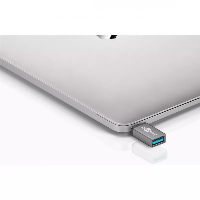 Wentronic Goobay USB-C™ Adapter - USB 3.0 A lizdas, pilkas - skirtas USB-C™ ir USB-A įrenginių prijungimui (56621)