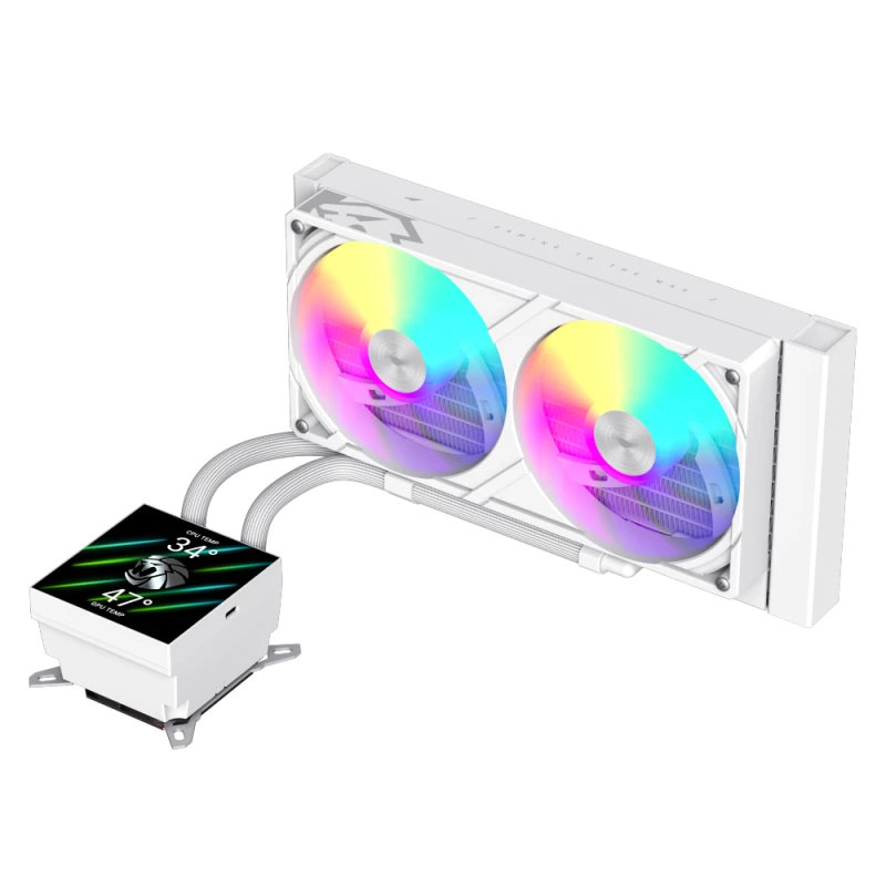 Gamemax GLACIER 240 LCD WH skystas aušintuvas procesoriui | Intel, AMD