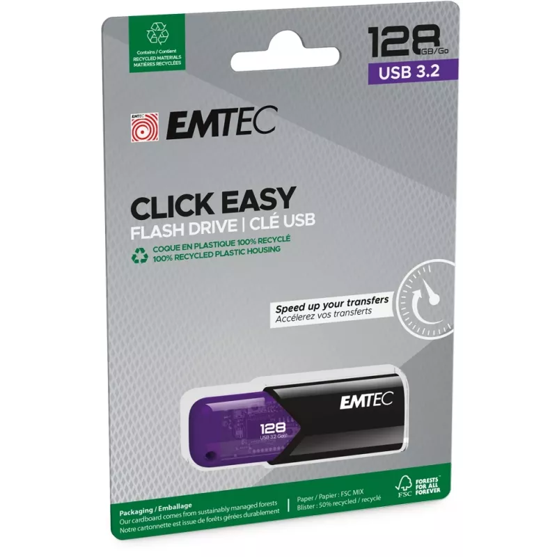 USB atmintukas Emtec 128 GB USB Type-A 3.2 Gen 1 Click Easy