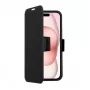 Dėklas-piniginė SCREENOR CLEVER iPhone 15 (6,1 colio, PU oda, juoda) su kortelių kišene ir stovu