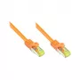 RJ45 jungiamasis kabelis su Cat.7 žaliaviniu kabeliu ir užrakto apsauga (RNS®), S/FTP, PiMF, halogenų neturintis, 600MHz, OFC, oranžinis, 0,5m, Good Connections® (8070R-005O)