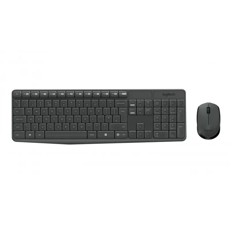 Logitech MK235 Patvarus belaidis klaviatūros ir pelės rinkinys pilka spalva