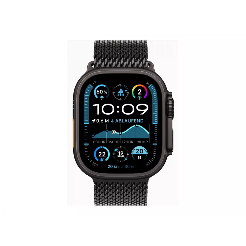 Apple Watch Ultra 2 GPS + Cellular 49mm juodas titano korpusas su juodu titano Milano kilpa - M