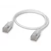 Tinklo jungiamasis kabelis UBIQUITI UACC-CABLE-PATCH-EL-C6A-1M-W — Cat6a, 1 m, RJ-45, permatomai baltas