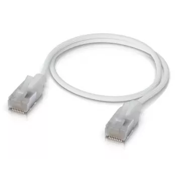 Tinklo jungiamasis kabelis UBIQUITI UACC-CABLE-PATCH-EL-C6A-1M-W — Cat6a, 1 m, RJ-45, permatomai baltas