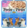 Šlapias skanėstas katėms INABA Twin Tuna su vištiena ir jūros šukutėmis sultinyje 2x40 g maišelis, žuvies skonio, 86,5 % drėgmės
