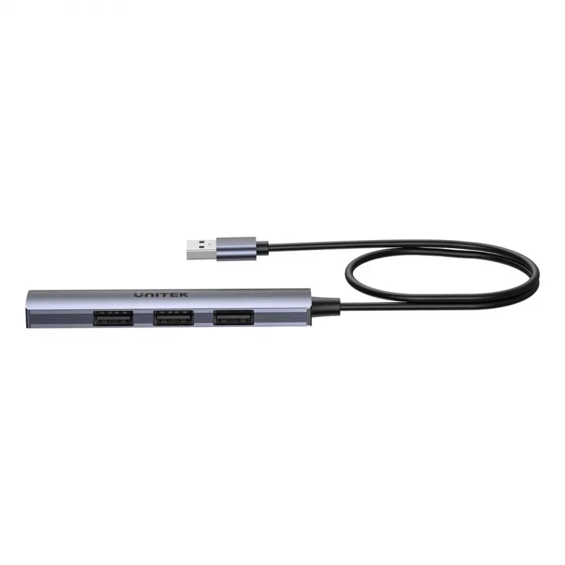 USB šakotuvas Unitek H1208CGY01 — 4 prievadų USB 3.0 (5 Gbps), aliuminis