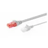 Patch laidas DIGITUS CAT6 U-UTP Slim, 0,5 m, pilkas