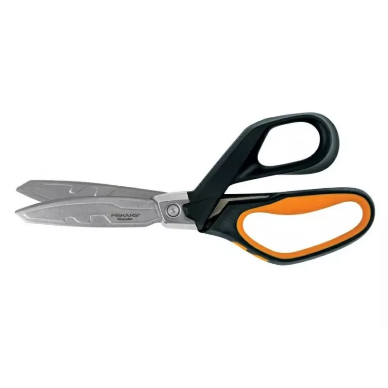 Žirklės Fiskars PowerArc sunkioms medžiagoms 26 cm, ergonomiška rankena