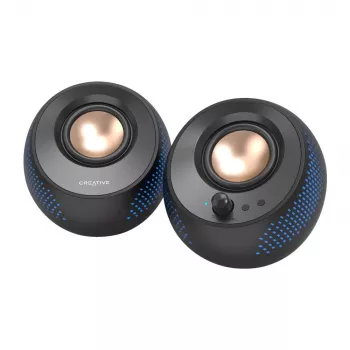 CREATIVE Pebble X 2.0 USB-C kompiuteriniai garsiakalbiai su reguliuojamu RGB apšvietimu, Bluetooth 5.3, USB garsu, iki 15 W RMS galia, skirti PC ir Mac