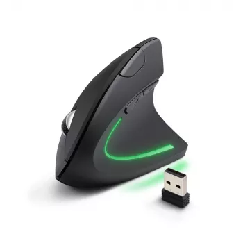 Belaidė pelė ESPERANZA EM133 – ergonomiška dešinei rankai, 1600 DPI, 6 mygtukai, 2.4 GHz USB nano imtuvas, 10 m atstumas, juoda