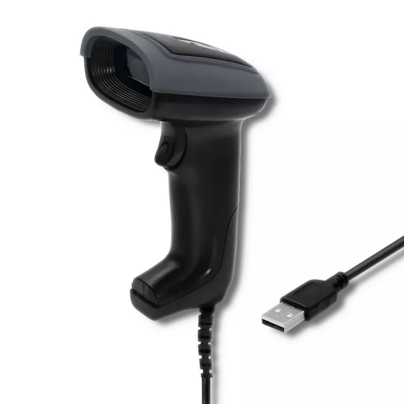 Nešiojamas brūkšninių kodų skaitytuvas QOLTEC 50863 – 1D/2D, USB, LED, juodas, 5V, 1,8 m laidas