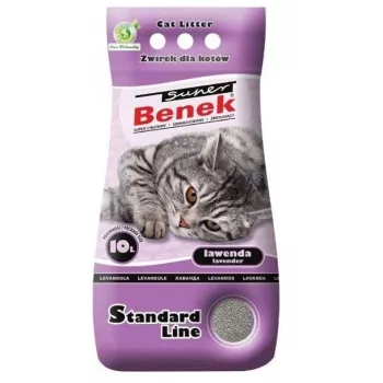 Super Benek Standard Lavender 10 L – kaupiantis bentonitinis kačių kraikas su levandų kvapu