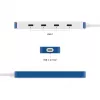 Hyper HyperDrive Flex 4 prievadų USB-C šakotuvas, Baltas/Mėlynas | HD5201BUGL