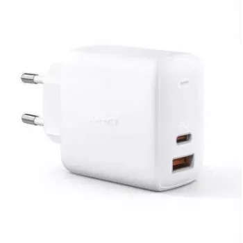 Sieninis įkroviklis Aukey PA-B3 Baltas GaN 65W USB-C / USB-A greitasis įkroviklis