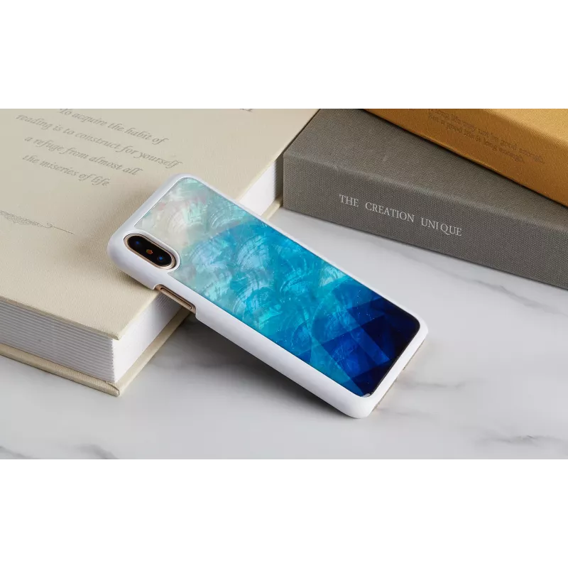 Dėklas išmaniesiems telefonams iKins, skirtas iPhone XS/S, mėlynas ežero su baltais akcentais