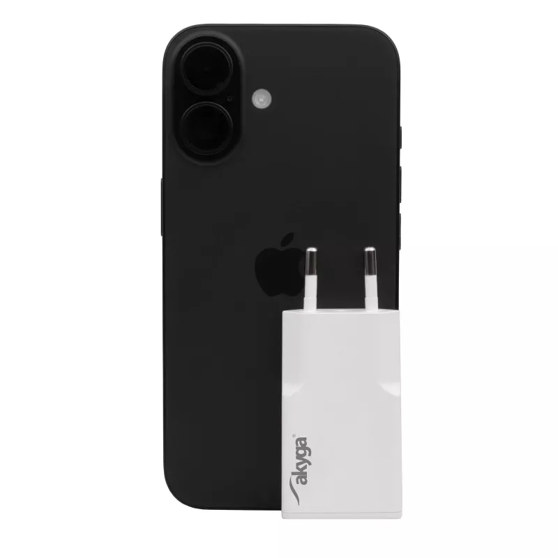 Sieninis įkroviklis Akyga AK-CH-27 30W USB-C USB-A PD GaN 5-20V / 1.5-3A baltas