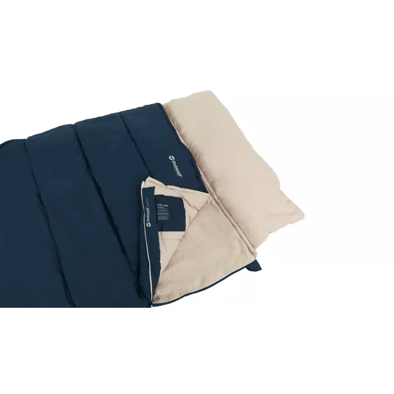 Miegmaišis Outwell Contour Lux XL – stačiakampis suaugusiems, poliesteris, 2200×1050 mm, iki 190 cm ūgio, mėlynas
