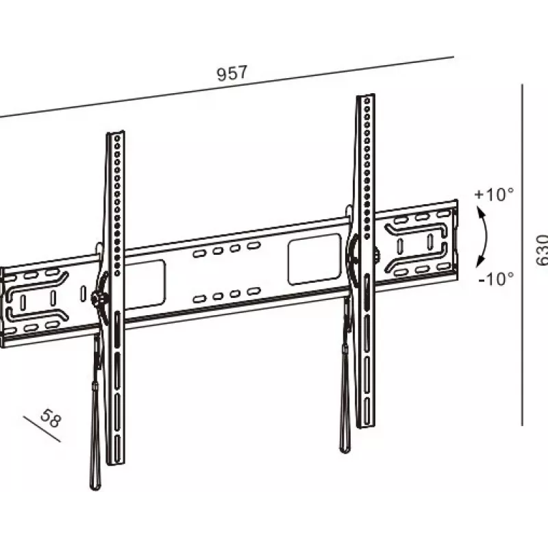 TV laikiklis TB TB-951 iki 120 colių, max apkrova 100 kg, VESA 900×600