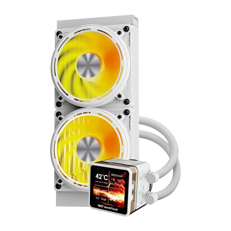 CPU vandens aušintuvas Darkflash DE240 (baltas) – 240 mm radiatorius, uždaras AIO