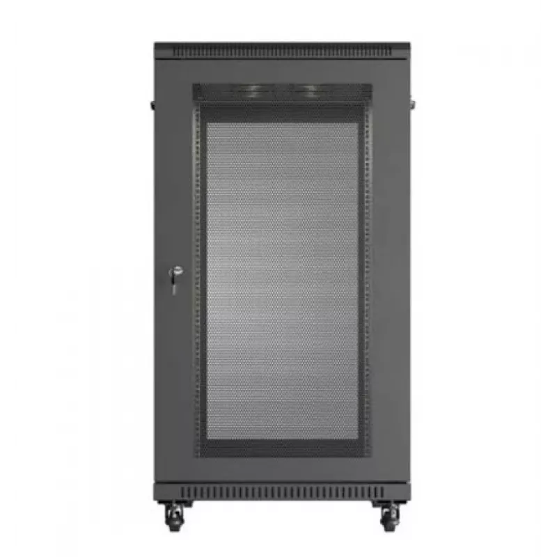 Stovimas serverio spintele LANBERG FF01-6022-23B, 22U, 600×1000 mm, juoda, perforuotos dureles