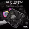 Corsair iCUE LINK RX120 MAX 120 mm korpuso ventiliatorius - juodas