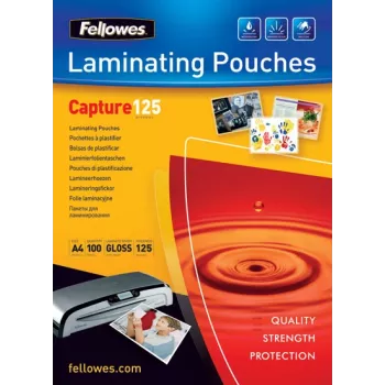 Fellowes laminavimo maišeliai blizgūs 125 mikronų 75x105 mm (ID kortelėms)