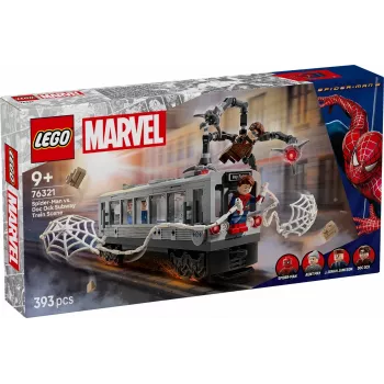 LEGO Marvel Super Heroes 76321 Spider-Man Doc Ock Subway Showdown statybinis rinkinys, 393 detalės, 4 minifigūrėlės, amžius 9+