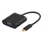 Deltaco USBC-1098 USB-C į VGA adapteris, 0,1 m
