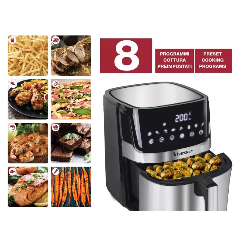 Elektrinė gruzdintuvė Beper P101FRI070 1,5 l talpa, reguliuojama temperatūra, kompaktiška