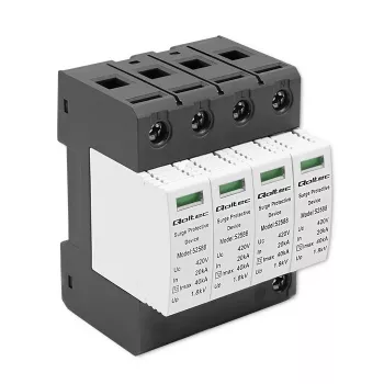 Apsauginis įtampos ribotuvas QOLTEC 52588 AC 4P 420V T2 C — 4 polių, 420 V, 2 tipo