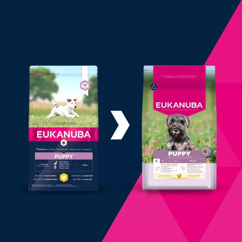 EUKANUBA Puppy Small sausas ėdalas šunims su daug vištienos, 3 kg