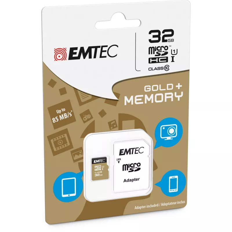 Emtec 32GB MicroSDHC Class10 atminties kortelė ECMSDM32GHC10GP
