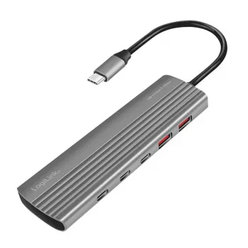LOGILINK Ultra plonas USB 3.2 skirstytuvas 2xUSB-A, 8xUSB-C, PD, 100W