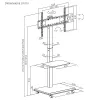 Grindinis TV stovas ergo office ER-304 B, maks. apkrova 50 kg, VESA 600x400