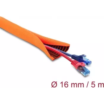 Apsauginė kabelių mova savaime užsifiksuojanti dviejų sluoksnių DELOCK 5 m × 16 mm, oranžinė