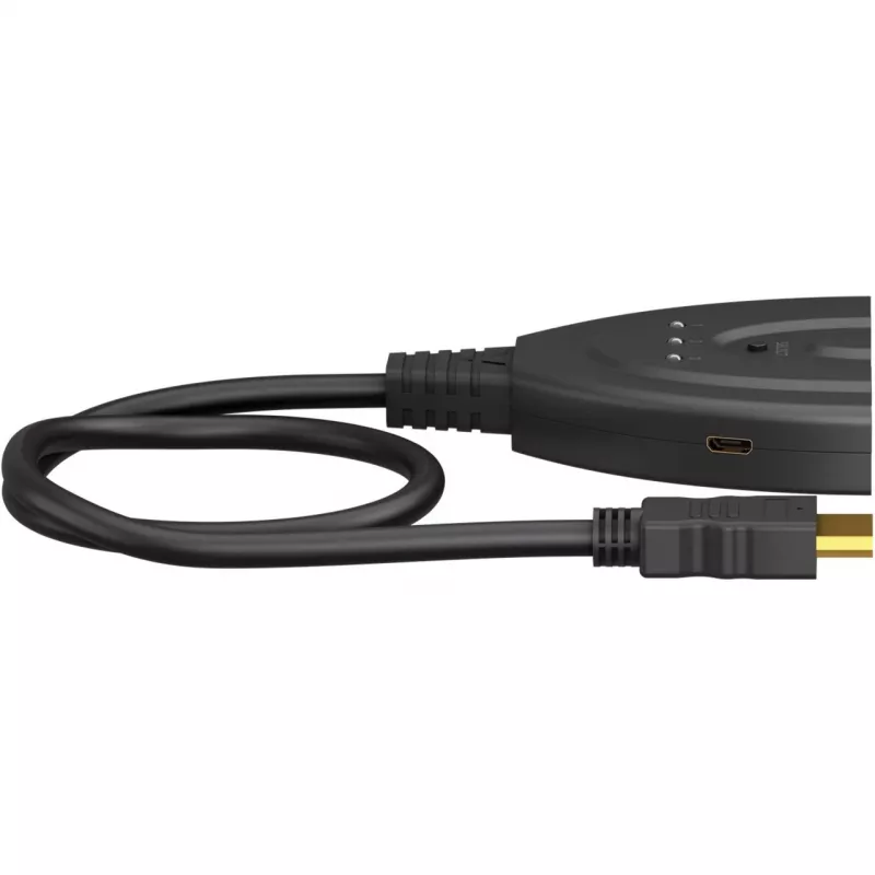 HDMI jungiklis 3 į 1 (4K @ 60Hz), GOOBAY, juodas, 55 cm laidas