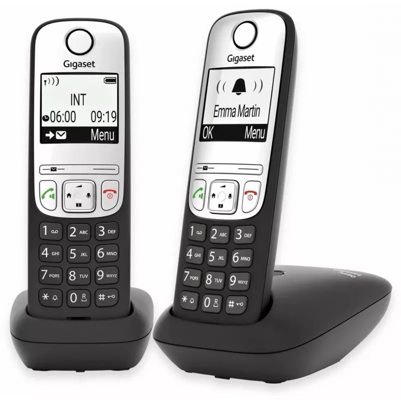 Gigaset A690 Duo Analoginis telefonas su skambučių ID Juoda, Sidabrinė