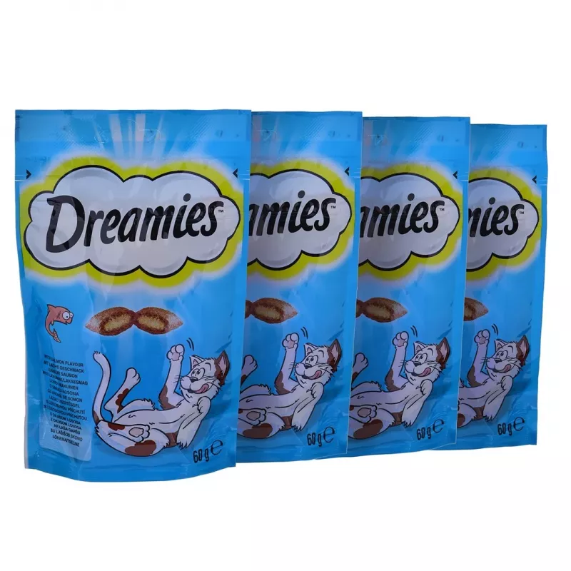 Dreamies 384298 skanėstų maišelis katėms Cheese, Chicken, Salmon 12×60 g