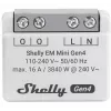 Šviesos relė Shelly Relay EM Mini Gen4 1 kanalo Wi‑Fi Matter Zigbee Bluetooth 8A, 110–240V, energijos matuoklis