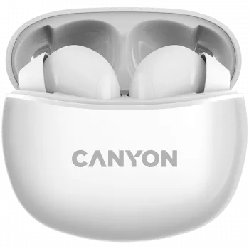 Canyon TWS-5 belaidės ausinės su mikrofonu, BT 5.3, 20Hz-20kHz, 40mAh*2+500mAh, USB-C