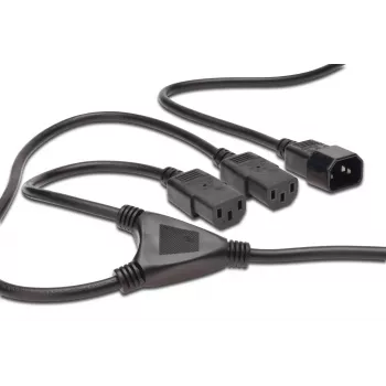 Digitus ASSMANN - Leistungsteiler (250 V Wechselstrom) - IEC 320 EN 60320 C14 - IEC 320 EN 60320 C13 - 1.7 m - geformt - Schwarz (AK-440400-017-S)