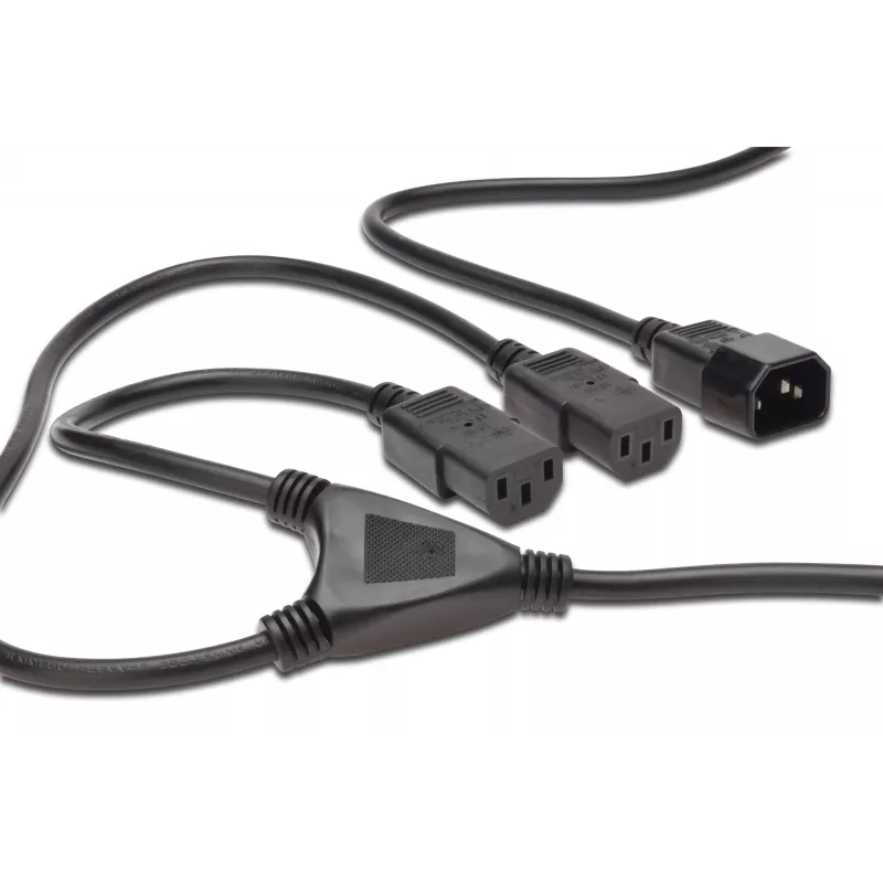 Digitus ASSMANN - Leistungsteiler (250 V Wechselstrom) - IEC 320 EN 60320 C14 - IEC 320 EN 60320 C13 - 1.7 m - geformt - Schwarz (AK-440400-017-S)